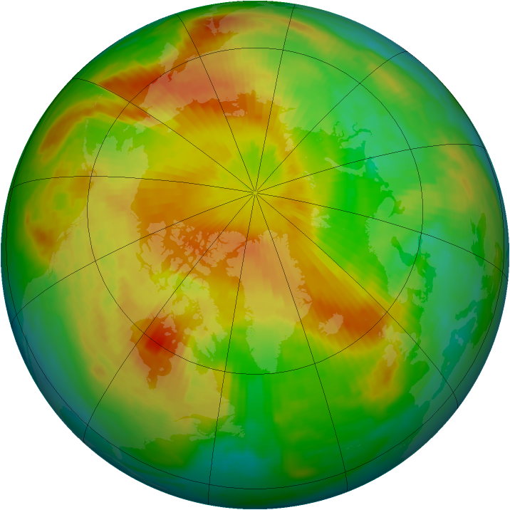 Arctic ozone map for 05 May 1997